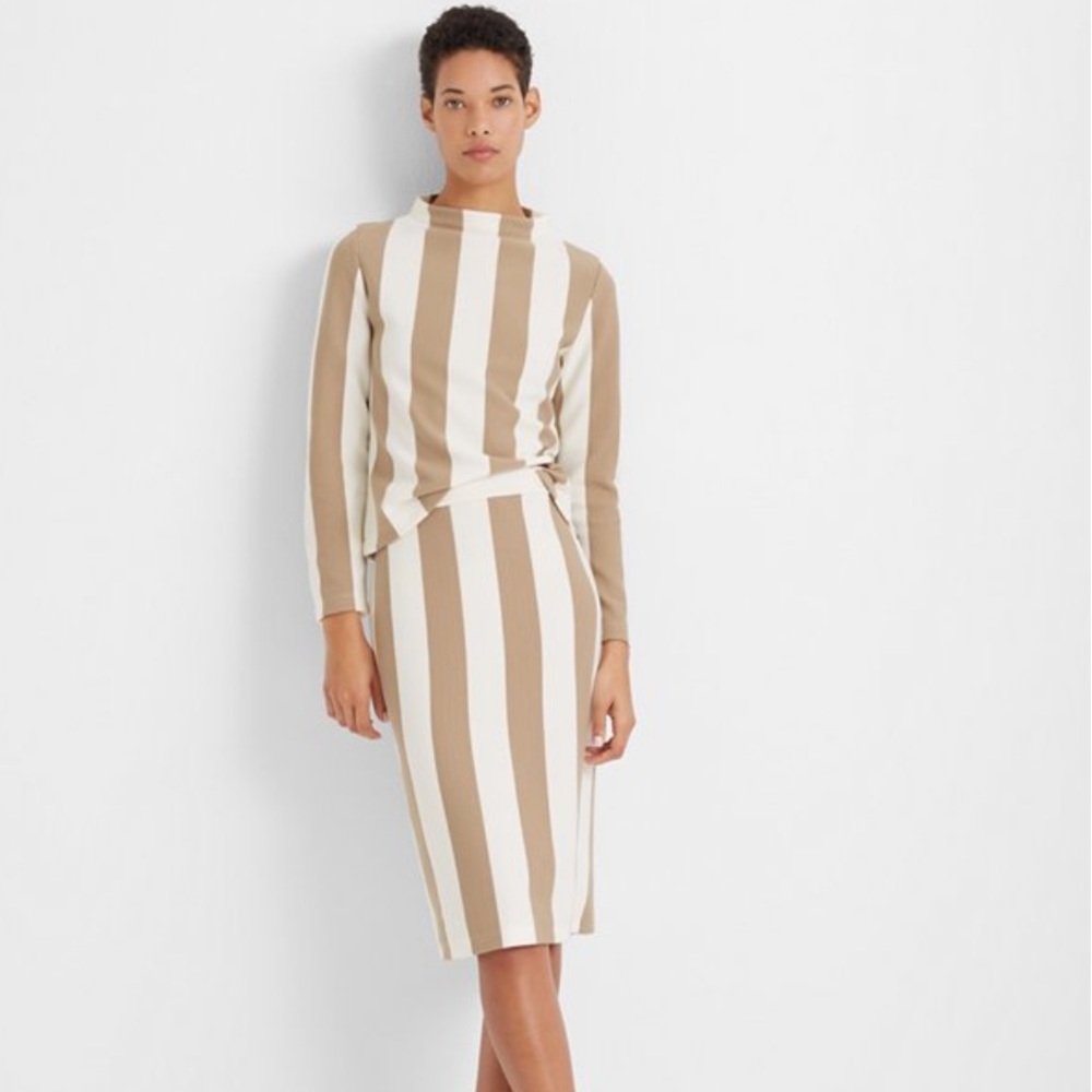 CLUB MONACO Ribbed Striped Pencil Skirt